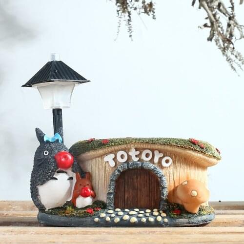 Solar Light My Neighbor Totoro Succulent Resin Flower Pot Ornaments Outdoor Lawn Figurines Decoration Garden Balcony Furnishing