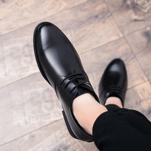 Fashion Business Dress Shoes Men Leather Derby Heightening Shoes Formal Mariage Wedding Party Shoes Sapato Social Masculino VI