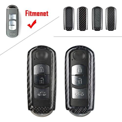 Carbon Fiber Car Remote Key Shell Cover Case Housing Replacement For Mazda 2 3 5 6 CX-3 CX-5 CX-7 CX-9 MX5