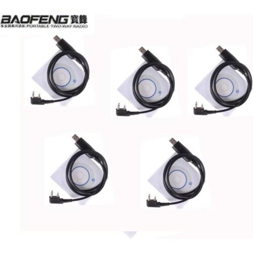 5PCS BAOFENG USB Programming Cable For UV 5R UV-82 BF-888S Kenwood PUXING Part Walkie Talkie Baofeng uv-5r Accessories Radio VHF