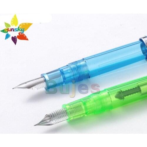 Japan Sailor 0313 lecoule 0.42mm MF nib Blue green transparent demonstration steel point ink pen signature Practice calligraphy