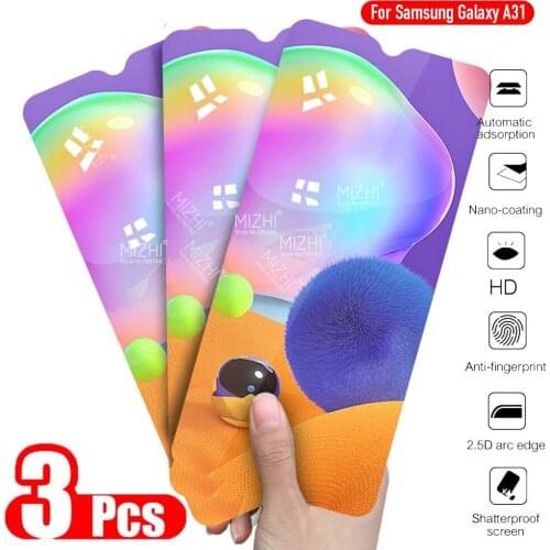 3pcs protective glass for samsung a31 screen protector for samsung galaxy a31 a 31 sm-a315f on samsunga31 safety tremp glas film