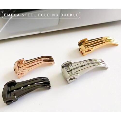 Band Clasp Fit For Omega Series Watch Watch Accessories 16 18 20mm Stainless Steel Folding Double Watch Buckle Deployant Clasp