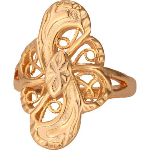 Collare Vintage Hollow Flower Engagement Ring Gold/Silver Color Women Wholesale Wedding Ring With Gift Box Jewelry R212