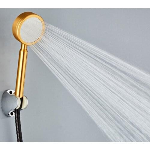 Golden Aluminum Bathroom Shower Head Pressure Booster Water Saving Bathroom Technical Thermal Insulation Shower Head Rainfall