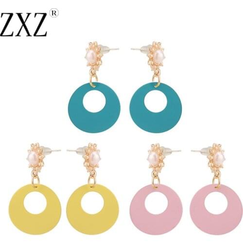 ZXZ New Fashion Open Round Circle Dangle Drop Earrings For Women Hanging Dangle Earring Drop Earing Modern Female Jewelry Gift