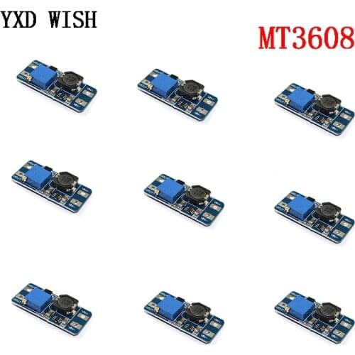 10pcs MT3608 DC-DC Step Up Converter Booster Power Supply Module Boost Step-up Board MAX output 28V 2A Boost Plate For Arduino
