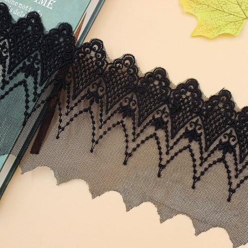 2yard 9.5cm Lolita White Embroidery Net Mesh Lace Applique Ribbon Edge Trim diy Clothes Accessories Curtains Sofa Sewing lace