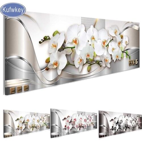 3D Full Square Diamond painting sale,white Orchids,mosaic Diamond Embroidery flower rhinestones pictures Home decoration gift