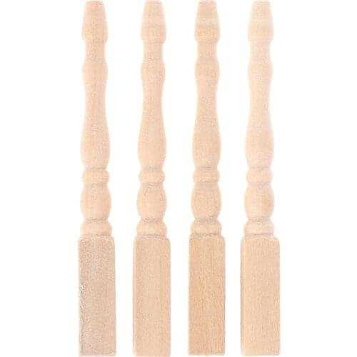 4Pcs/lot Brain Game Kids Toys Dollhouse Miniature DIY Wooden 1:12 Furniture Leg Chair Table