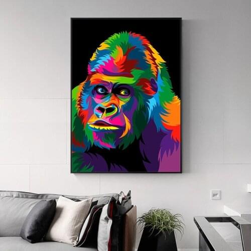 Water color Orangutan Art Posters And Prints Abstract Animals Canvas Art Wall Paintings Cuadros Pictures For Living Room Decor