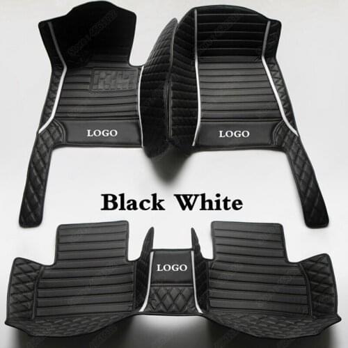 Car Floor Mats for FIAT 500 Hatchback Convertible Linea Freemont Bravo Punto Palio Ottimo Auto Carpet Cover Foot Pad Black White