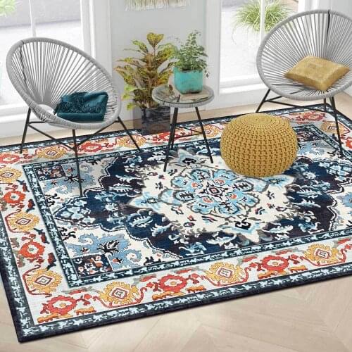 Retro Persian carpet ethnic style 120x160cm large rug living room non-slip floor mat bedroom bedside carpet area rug large