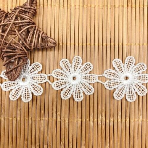 Flower Water-Soluble Embroidery Lace Ribbon DIY Lolita Lace Dress Skirt Neckline Clothing Sew Accessories