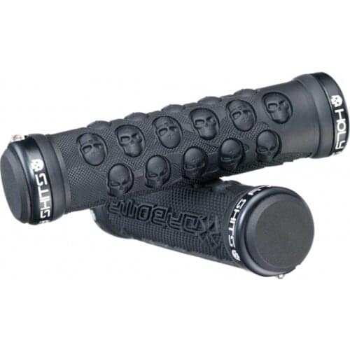 DA BOMB HOLY SHIT 2.0 MTB Bicycle Grip Solid Skull Pattern Alloy Double-Lock-Clamp Design
