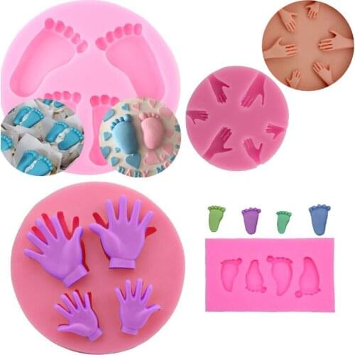Baby Silicone Mold Hands and Feet Model Food Grade Chocolate Mold Fondant Chocolate Cake Decorating Tools Resin Mold for Epoxy