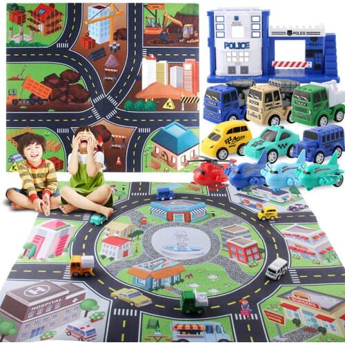 80*70CM Large City Kids Traffic Car Parking Play Mat Lot Roadmap DIY Road Signs Car Climbing Mats Toys Children Gift Game