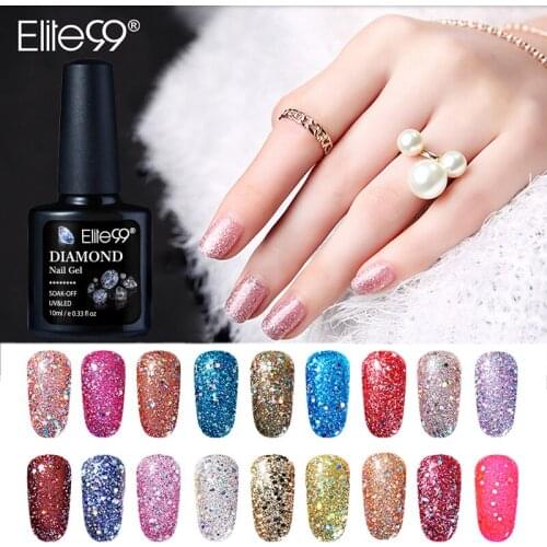 Elite99 10ml Diamond Gel Nail Polish Glitter UV Gel Polish Shiny Sequins Nails Gel Varnish Vernis Permanent Nail Polish Gellak