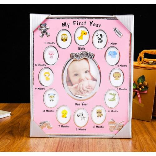 Newborn Hand and Foot Prints Print Mud Photo Frame One Year Old Baby Infants Gifts Commemorative Table Decoration Frames