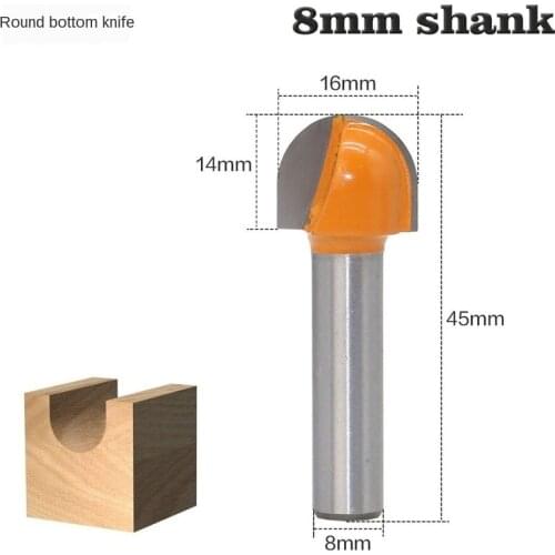 8mm Shank Woodworking Carving Accessories Rouding Router Bit Round Router Bit Wood Trimming Cutter Radius Wood Milling Cutter