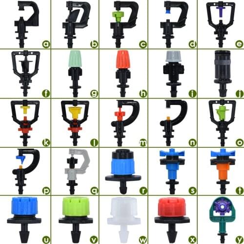 Waltregro Garden Drip Irrigation Dripper Rotating Nozzle Spray Watering Sprinkler Emitters for 4/7mm 1/4in Hose Barb Connectors