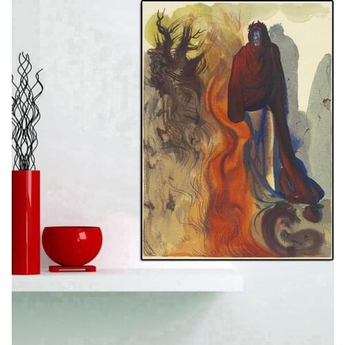 Surrealism Salvador Dali Abstract hell world Oil Painting on Canvas Posters and Prints Cuadros Wall Art Pictures For Living Room