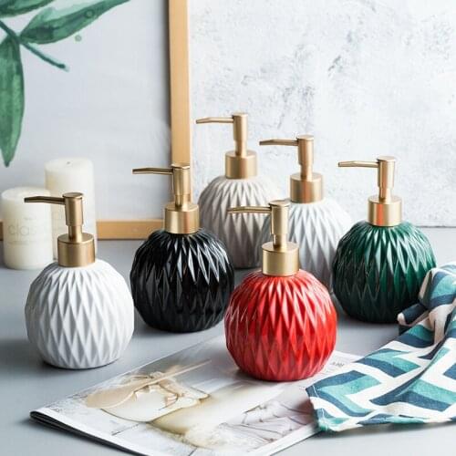 400ml Bath Soap Dispenser Ceramic Storage Bottle Shampoo Hand Washing Shower Liquid Sub-bottle Nordic Bathroom Accessories
