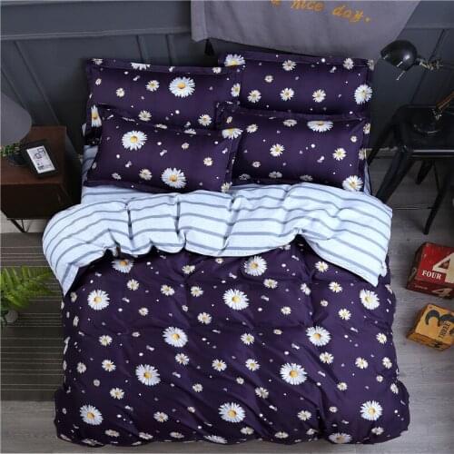 Chinese White Daisy Duvet Cover 220x240 Pillowcase 3Pcs， Quilt Cover 200x200 Bed Cover，Blanket Cover，Queen King Size Bedding Set