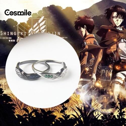 Cosmile limited Attack On Titan Levi soldier Alan rings S925 silver fashion finger ring thoughtful cosplay hot cos gift C