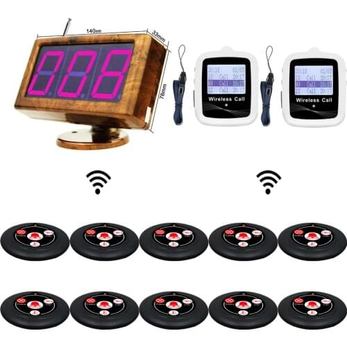 JINGLE BELLS Wireless Restaurant Calling System 10 Calling Buttons 2 Belt Watch Receiver 1 Screen Receiver Call Bell pager