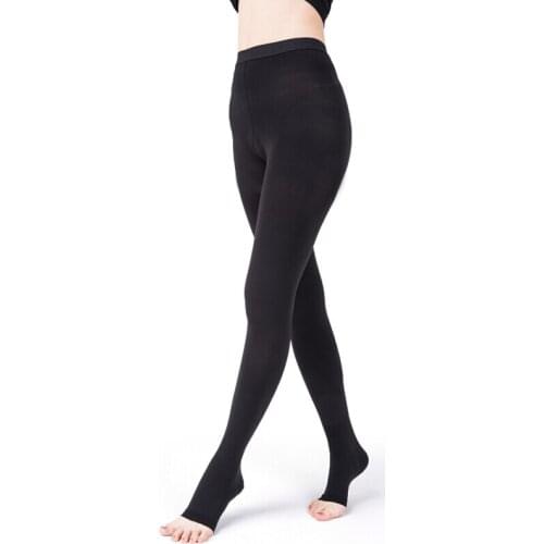 Compression Pantyhose Support Hose 20-30 MmHg Thigh High Compression Stockings with Silicone Band Treatment Swelling Varicose