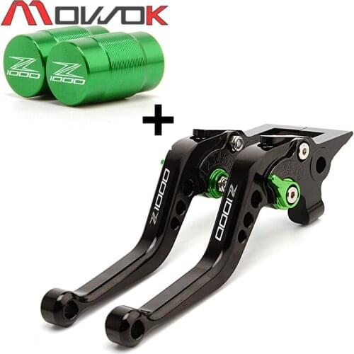 Motorcycles short Brake Clutch Lever & Tire Valve caps Cover For KAWASAKI z1000 Z1000SX ninja 1000 Tourer 2007-2014 2015 2016