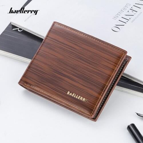 Baellerry Coin Pocket Men Short Wallets Multi Card Position Holder Mini Wallet Business Bright Leather Purse carteira masculina