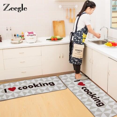 Zeegle Kitchen Rugs Entrance Doormats Utensils Printed Hallway Mats Bedroom Bedside Rug Anti-slip Coffee Table Floor Mats