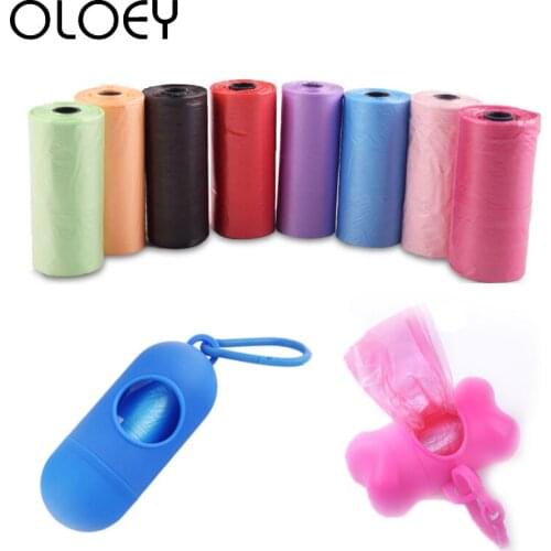 Degradable Pet Dog Waste Poop Bag Outdoor Home Clean Tool for Pets Cat Waste Pick Up Clean Poop Bag Supplies 15Bags/ Roll