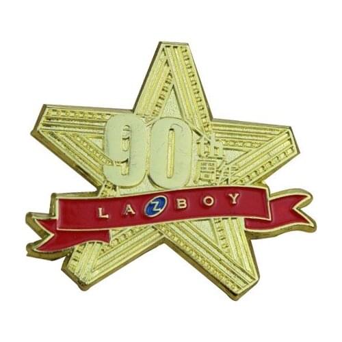 Can be customized souvenir badges trend fashion electroplated gold stars badges
