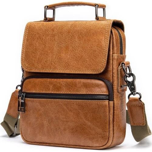 Men Leather Shoulder Bags Man Business Crossbody Bags For IPAD Air Mini Male Leather Handbag Small Briefcase Mens Messenger Bag