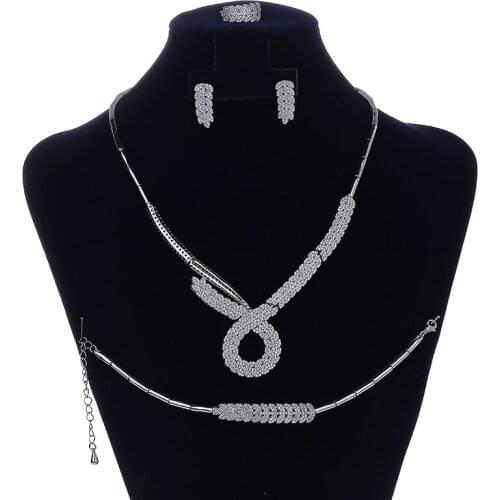 Jewelry Set HADIYANA Romance Women Wedding Bridal Necklace Earrings Ring And Bracelet Set CN1541 Parure Bijoux Femme Mariage