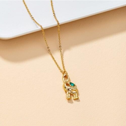 National Style Classic Gold Color Elephant Pendant Alloy Long Necklace Female Charm Party Birthday Jewelry