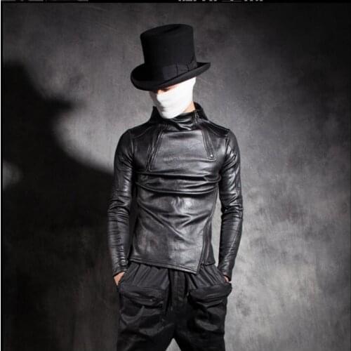 Autumn Hoodies Men Slim Pullover Basic Shirt Male Personality Punk Thickening Long-sleeve Sweatshirt Hairstylist Singer Costumes