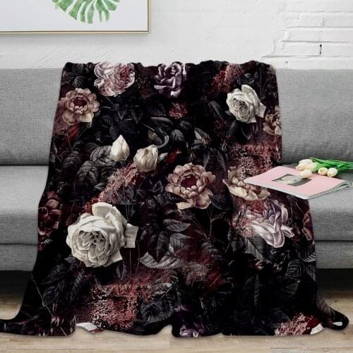BIGHOUSES Throw Blanket EXOTIC GARDEN - NIGHT III Throw Blanket Warm Microfiber Blanket Flannel Blanket Blankets For Beds