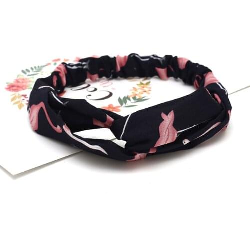 Headband Women Headband Knot Hair Bands Soft Solid Elastic Spring Autumn Vintage Cross Printed Hairband Girls Hair Accessories