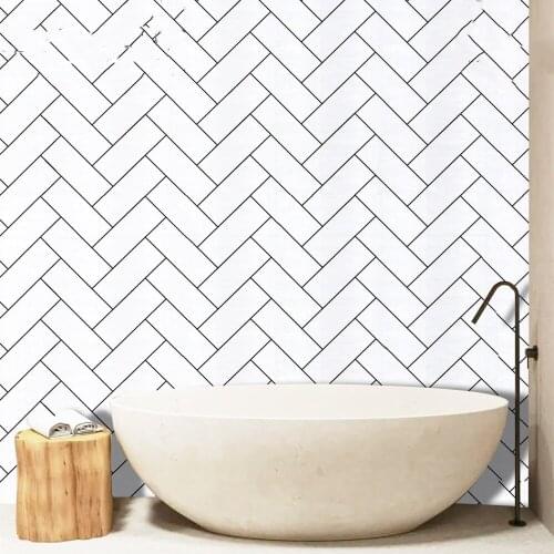 Peel and Stick Wallpaper White and Black Contact Paper Stripe Vinyl Self-Adhesive Removable Wallpaper for Wall Covering Sticker