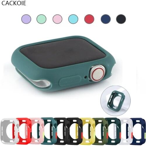Silicone Soft Cover For Apple Watch Case 44mm 40mm Protection Shell for apple watch 6 SE 5 4 3 2 1 42mm 38mm iWatch Accessories