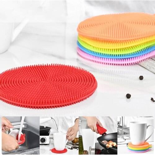 6pcs Kitchen Cleaning Silicone Dish Washing Squeegee Antibacterial Scrubber Tool Soft Cleaning Antibacterial Kitchen Brush Tools