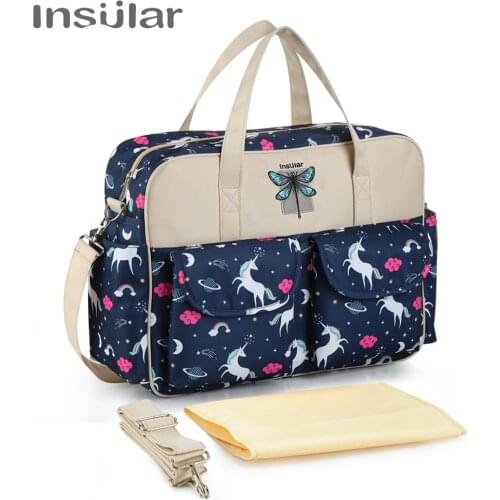 Insular Diaper Bag Large Capacity Multifunction Baby Care Nappy Tote Bag Mommy Travel Maternity Shoulder Bags Mom Stroller Hang