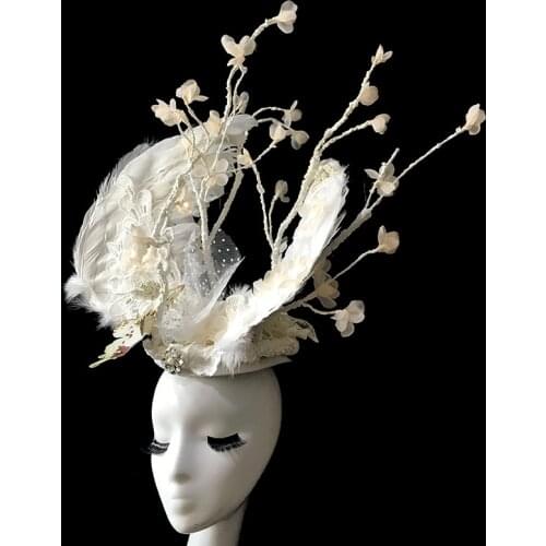 T-stage Catwalk Exaggerated Court Retro Feathers Branches Crown Headdress Photo Photography Creative Headwear