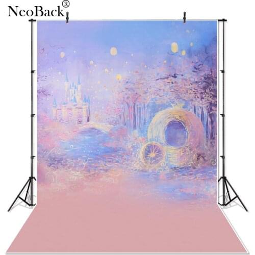 NeoBack 5x7ft Vintage Thin Vinyl backdrop backgrounds for photo Fairy Castle Night Children Kids Studio Photo Backdrops P0736