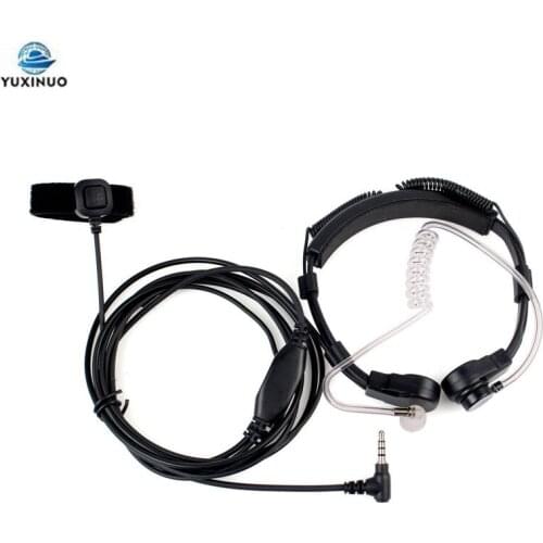 Extendable Throat Microphone Air Tube Earpiece Walkie-talkie Laryngophone Headset For Yaesu Vertex VX-3R 5R VX3R 210 FT60R Radio