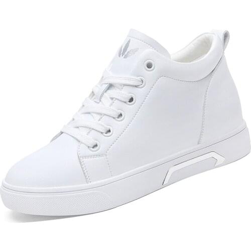 Round Toe Flat High-Top Shoes, Lace-Up Solid Color Shoes, WomenS Platform WomenS Shoes